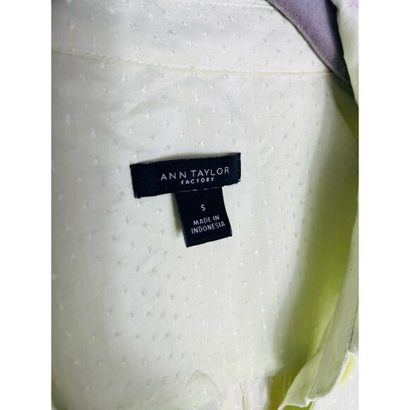 Ann Taylor Factory lime green button down shirt size S - Picture 7 of 9